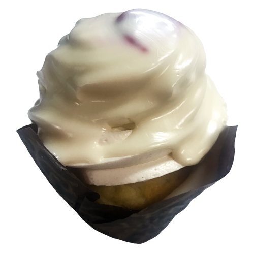 White raspberry Truffle cupcake